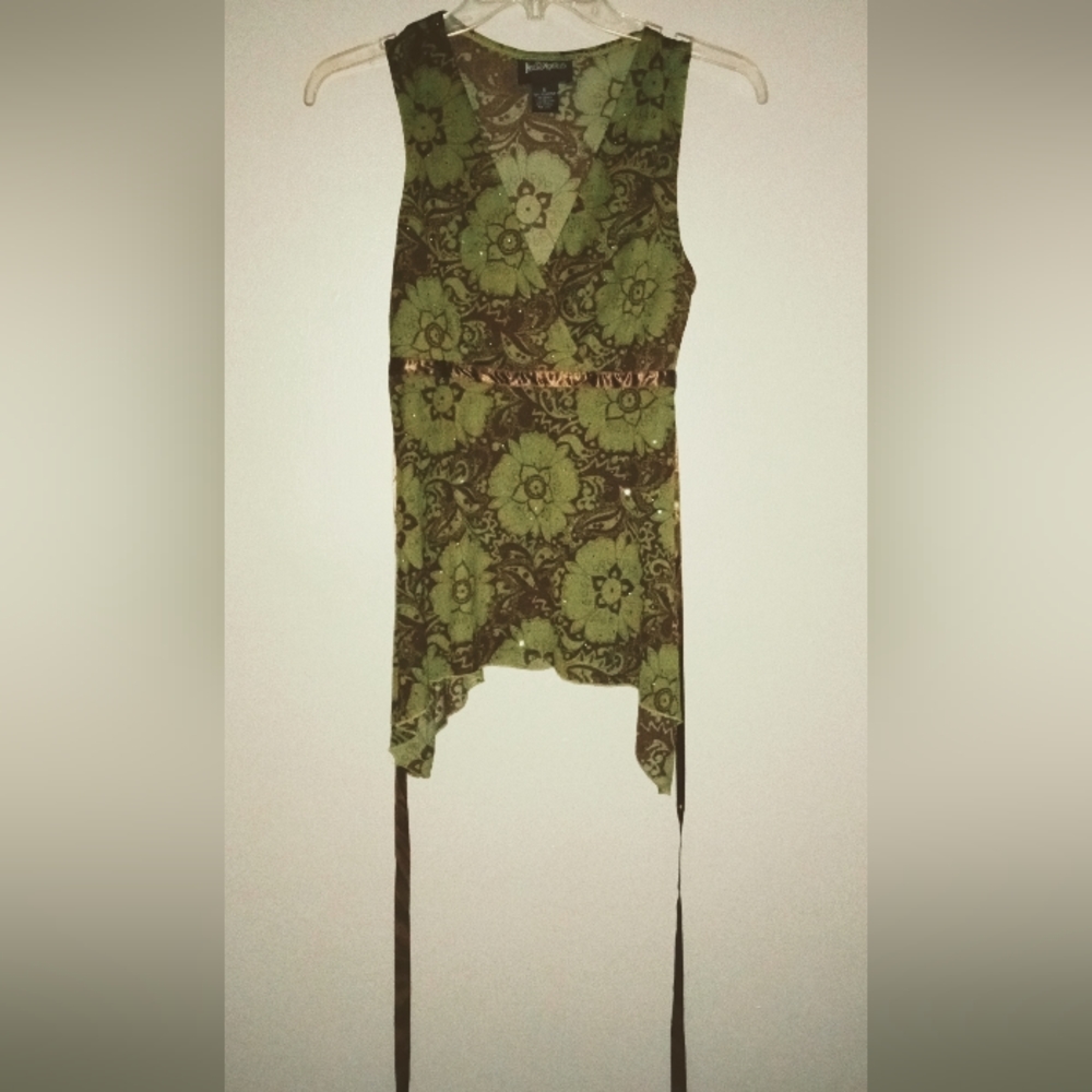 Sleeveless silky boho size small blouse